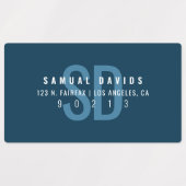 Waterproof Modern Bold Blue Address Etiketten (Design 2)