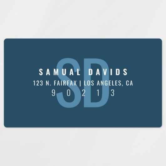 Waterproof Modern Bold Blue Address Etiketten (Design 1)