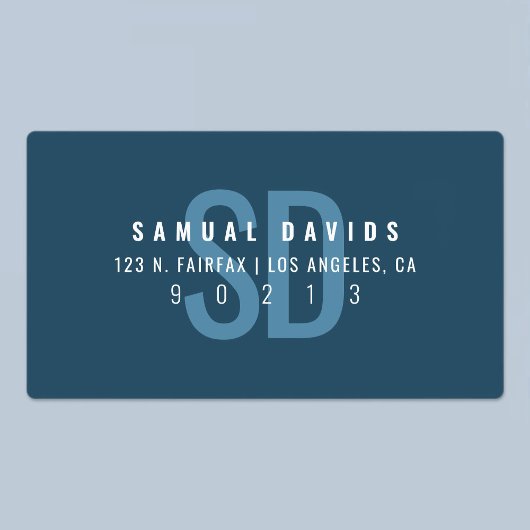 Waterproof Modern Bold Blue Address Etiketten