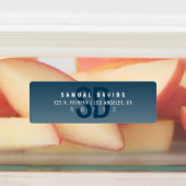 Waterproof Modern Bold Blue Ombre Adresse Etiketten (Befestigt)