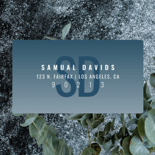 Waterproof Modern Bold Blue Ombre Adresse Etiketten