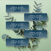 Waterproof Modern Bold Blue Ombre Adresse Etiketten