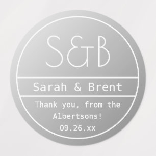 Waterproof Modern Editable Wedgram Etiketten