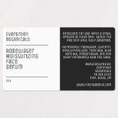 waterproof modern white black dropper bottle label etiketten (Design 1)