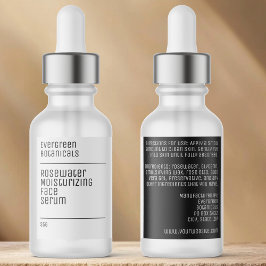 waterproof modern white black dropper bottle label etiketten