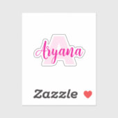 Waterproof Monogram + Name | Transparente Aufklebe Aufkleber (Blatt)