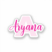 Waterproof Monogram + Name | Transparente Aufklebe Aufkleber (Vorderseite)