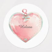 Waterproof Name Sticker, Label, Heart Etiketten (Design 1)