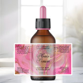 Waterproof Pink Gold Glitter Dropper Bottle Label