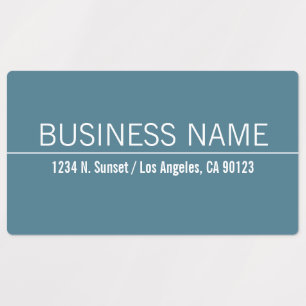 Waterproof Simple Modern Blue & White Business Etiketten