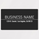 Waterproof Simple Modern Schwarz-weiß Business Etiketten (Design 1)