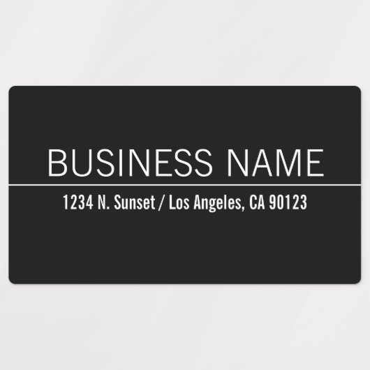 Waterproof Simple Modern Schwarz-weiß Business Etiketten (Design 1)