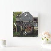 Waterraduhr Quadratische Wanduhr (Zuhause)