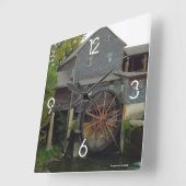 Waterraduhr Quadratische Wanduhr (Winkel)