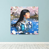 "Water's Digital Dream" - ein digitales Portrait Leinwanddruck (Insitu (Holzboden))