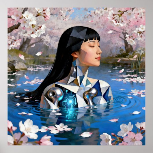 "Water's Digital Dream" - ein digitales Portrait Poster (Vorne)