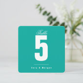 Waters Edge Wedding | fest |Tischnummer (Stehend Vorderseite)