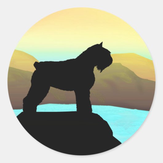 Waterside Bouvier des Flandres Runder Aufkleber (Vorderseite)