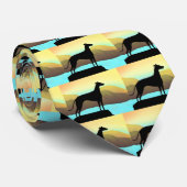 Waterside-Windhund-Hundelandschaft Krawatte (Gerollt)