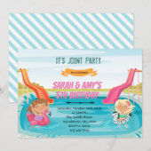 Watersilde Mädchen gemeinsame Party-Einladung Einladung (Vorne/Hinten)