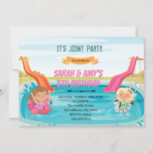 Watersilde Mädchen gemeinsame Party-Einladung Einladung
