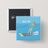 Waterski im Vintagen Stil Button (Vorne & Hinten)