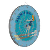 Waterski im Vintagen Stil Dartscheibe (Vorderseite Links)