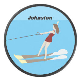 Waterski im Vintagen Stil Eishockey Puck