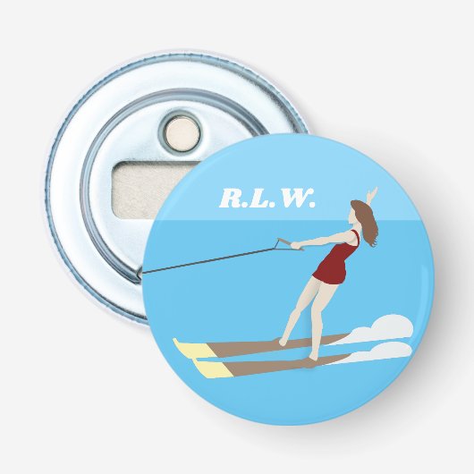 Waterski im Vintagen Stil Flaschenöffner (Vorderseite)