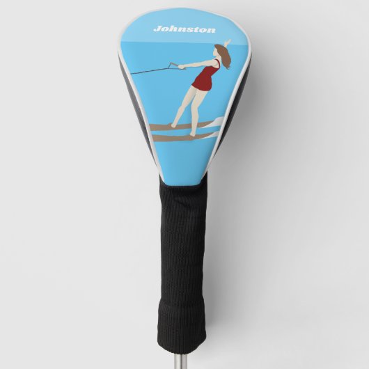 Waterski im Vintagen Stil Golf Headcover (Vorderseite)