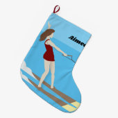 Waterski im Vintagen Stil Großer Weihnachtsstrumpf (Vorderansicht (hängend))