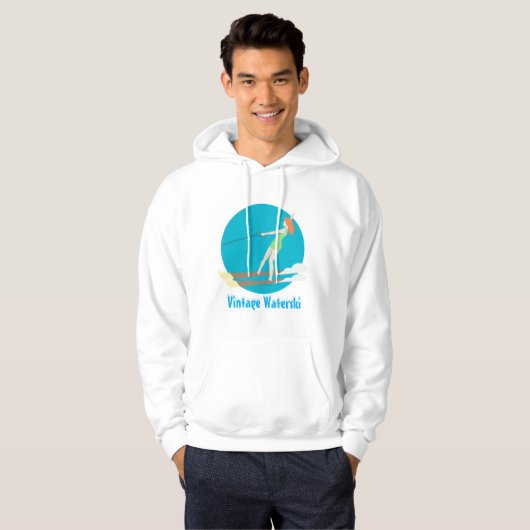 Waterski im Vintagen Stil Hoodie (Vorne ganz)