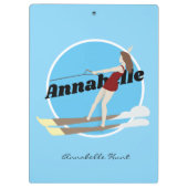 Waterski im Vintagen Stil Klemmbrett (Rückseite)