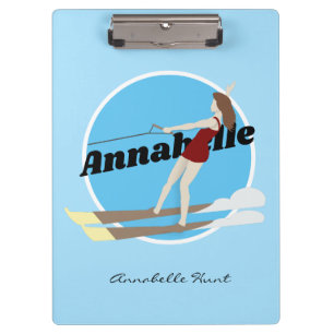 Waterski im Vintagen Stil Klemmbrett