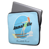 Waterski im Vintagen Stil Laptopschutzhülle (Vorderseite Links)