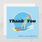 Waterski im Vintagen Stil Mitteilungskarte (Vorne/Hinten)