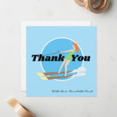 Waterski im Vintagen Stil Mitteilungskarte (Vorderseite/Rückseite Beispiel)