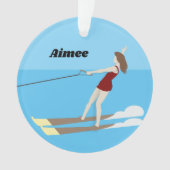 Waterski im Vintagen Stil Ornament (Vorderseite)
