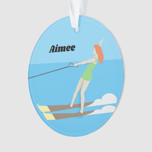 Waterski im Vintagen Stil Ornament (Vorderseite)