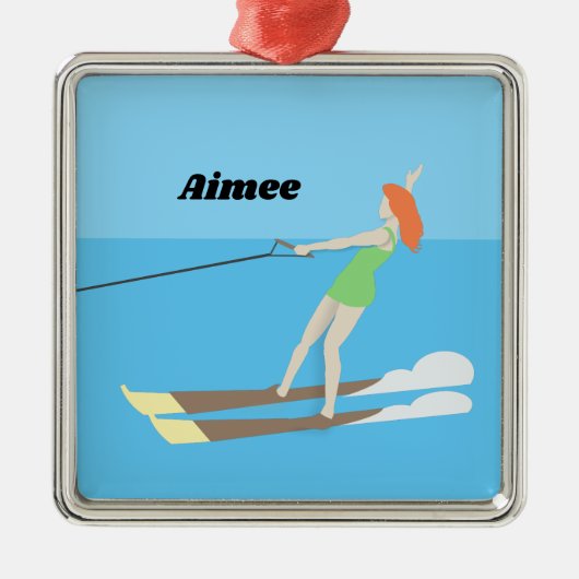 Waterski im Vintagen Stil Ornament Aus Metall (Vorne)