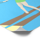 Waterski im Vintagen Stil Poster (Ecke)