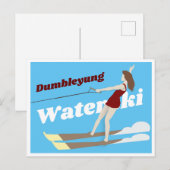 Waterski im Vintagen Stil Postkarte (Vorne/Hinten)