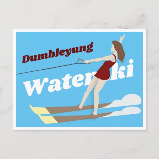 Waterski im Vintagen Stil Postkarte (Vorderseite)