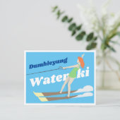Waterski im Vintagen Stil Postkarte (Stehend Vorderseite)