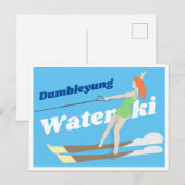 Waterski im Vintagen Stil Postkarte (Vorne/Hinten)
