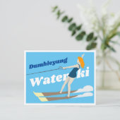 Waterski im Vintagen Stil Postkarte (Stehend Vorderseite)