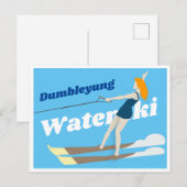 Waterski im Vintagen Stil Postkarte (Vorne/Hinten)