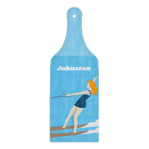 Waterski im Vintagen Stil Schneidebrett