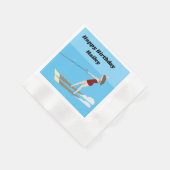 Waterski im Vintagen Stil Serviette (Ecke)