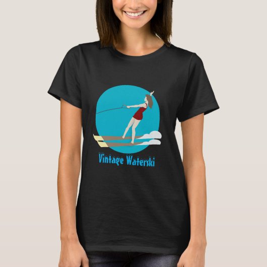Waterski im Vintagen Stil T-Shirt (Vorderseite)